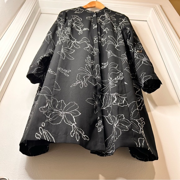 Apt. 9 Black & White Floral Pattern Button-Down Dress - Size XL - Picture 3 of 16